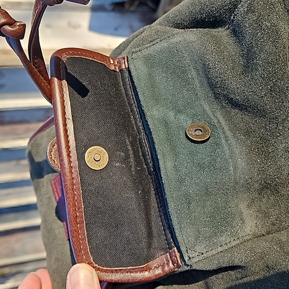 Liz Claiborne Genuine Green Leather w/Brown Accents Backpack - Picture 5 of 6